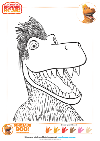 Colour in Dinosaur BOO!