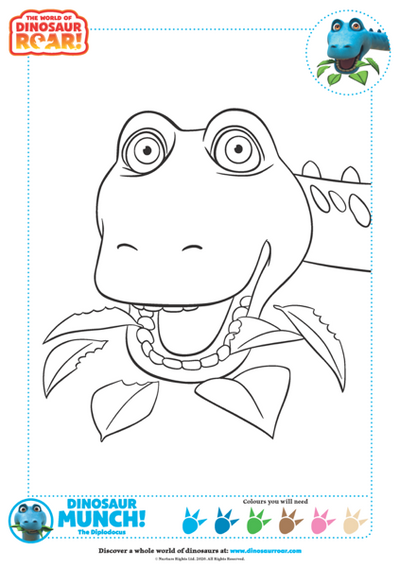 Colour in Dinosaur MUNCH!
